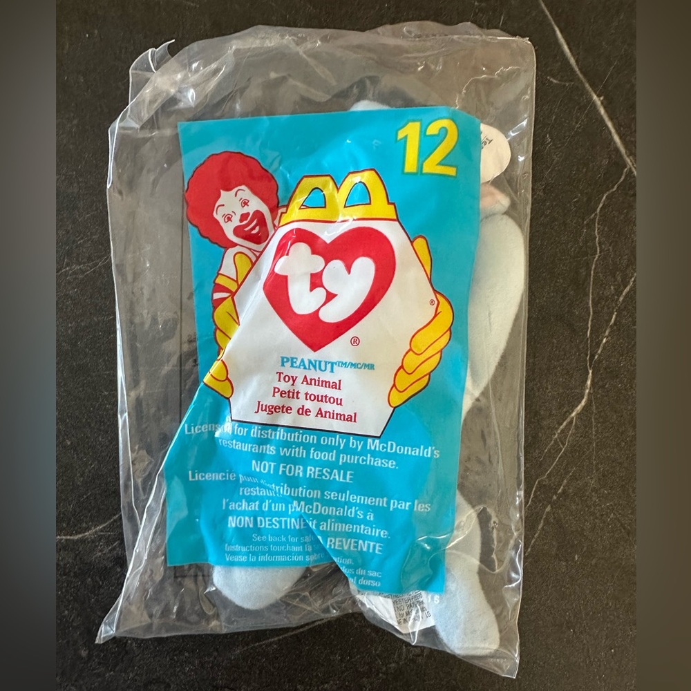 New McDonald’s Ty Teenie Beanie Babies Elephant - Peanut #12